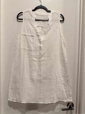 Cupshe White Textured Gauze Sleeveless Tunic